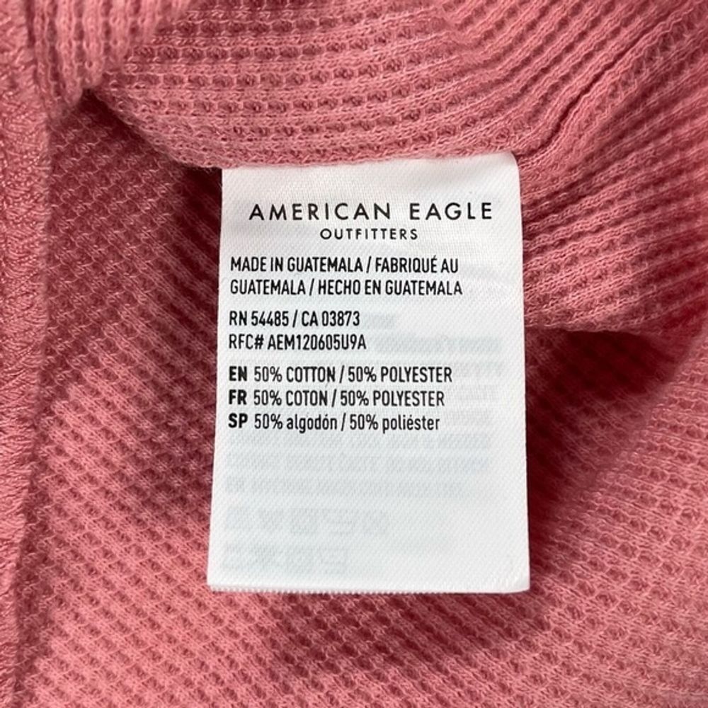 American Eagle Pink Exposed Seam Waffle Cropped Knit Tank Top XS | Y2K Indie - Picture 6 of 8